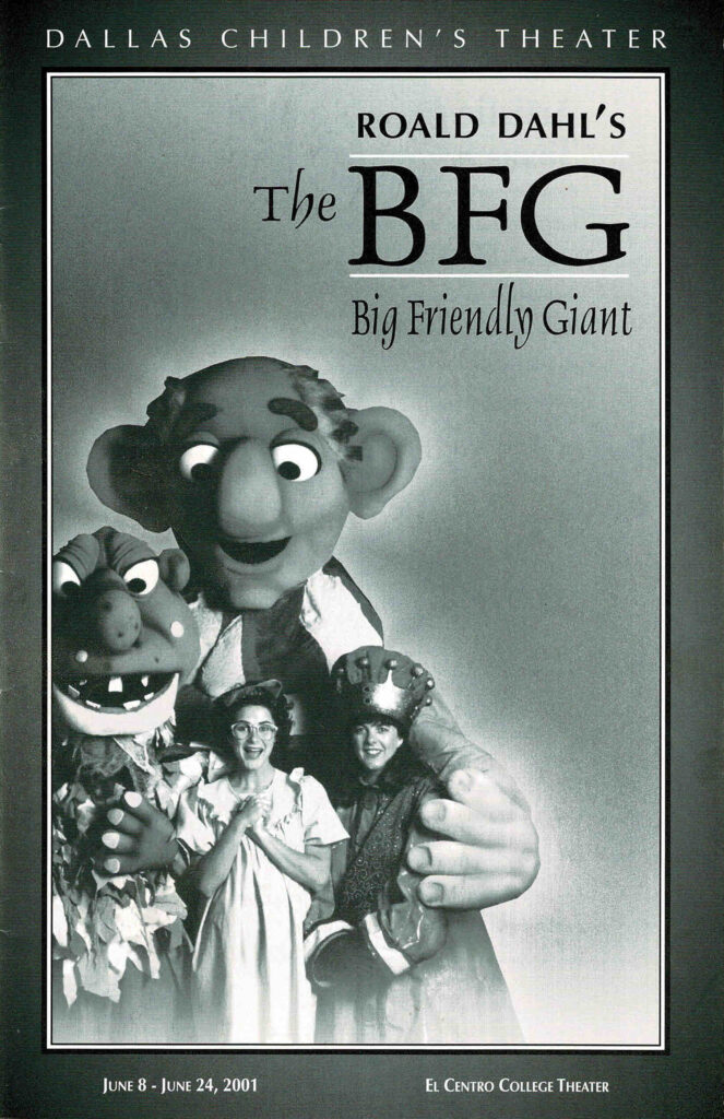 Front cover of the program for 'The BFG' at Dallas Children's Theater.