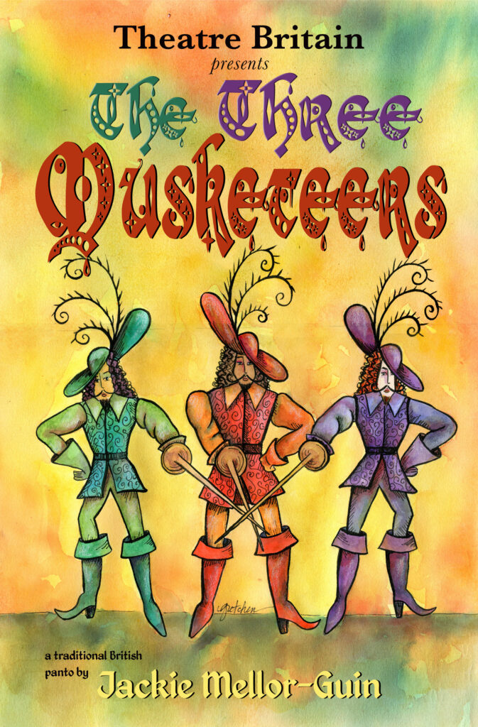 Poster advertising 'The Three Musketeers'. Artwork by Gretchen Goetz